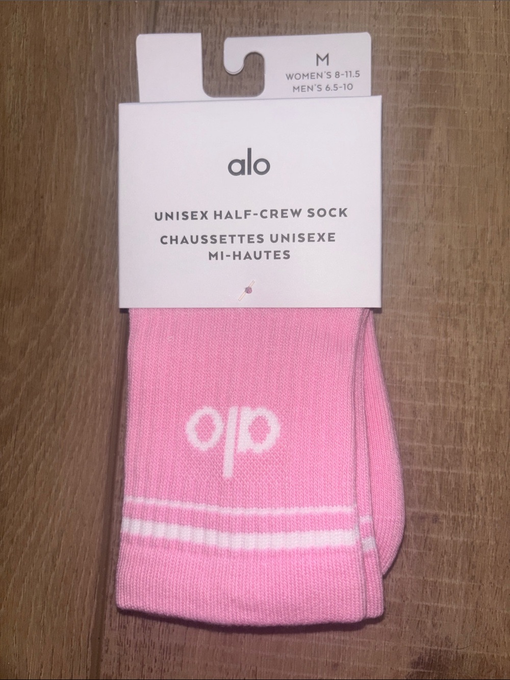 ALO Yoga Pink Unisex Half-Crew Athletic Socks